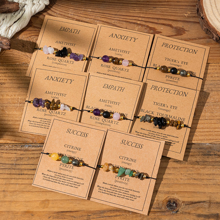 Wholesale Good Luck Bracelet Natural Stone Adjustable Braided Bracelet