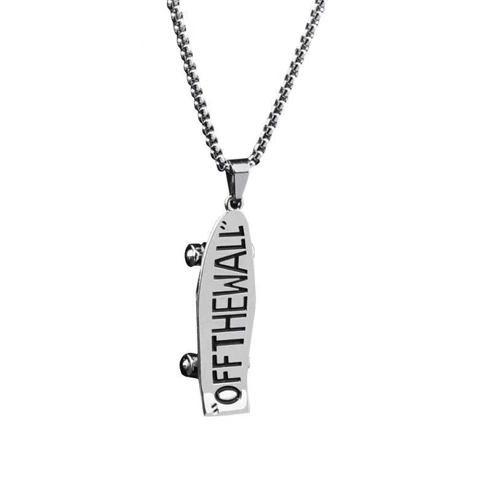 Wholesale Letter Scooter Accessories Pendant Titanium Steel Necklace JDC-NE-JuXing011