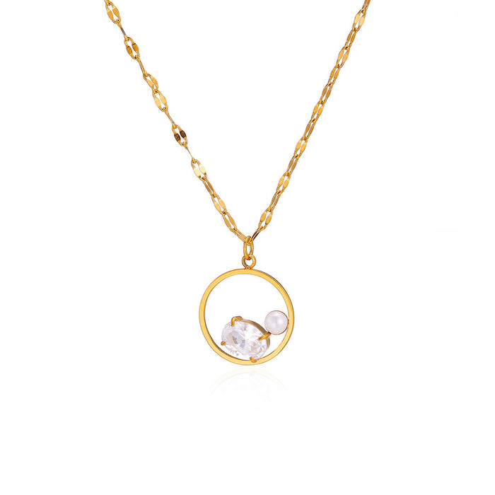 Wholesale Four-Leaf Clover Necklace, Stainless Steel Chain, Elegant Women' s Jewelryw