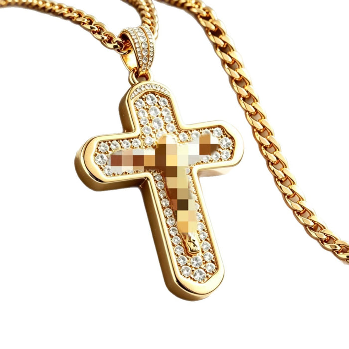 Wholesale color-preserving full diamond cross pendant necklace jewelry