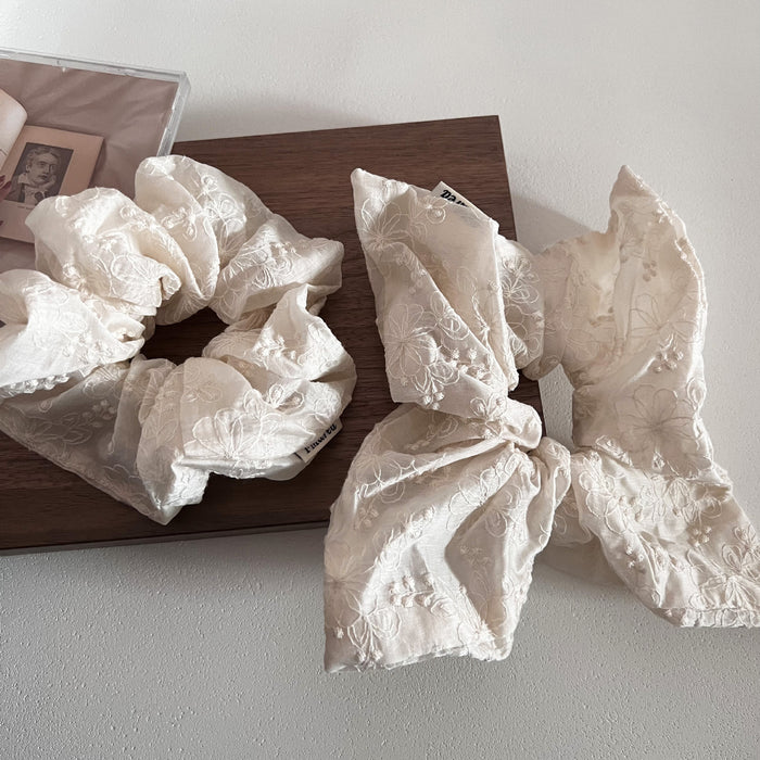 Wholesale Heavy Industry Embroidery Lace Flower Square Towel Hairband Temperament Versatile Hairstring