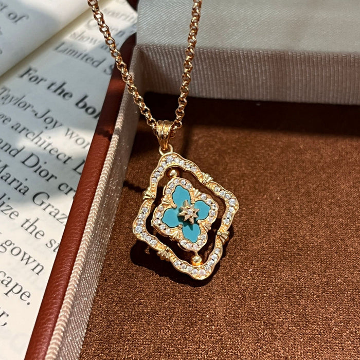 Wholesale Rotating Four-Leaf Clover White Shell choker necklace