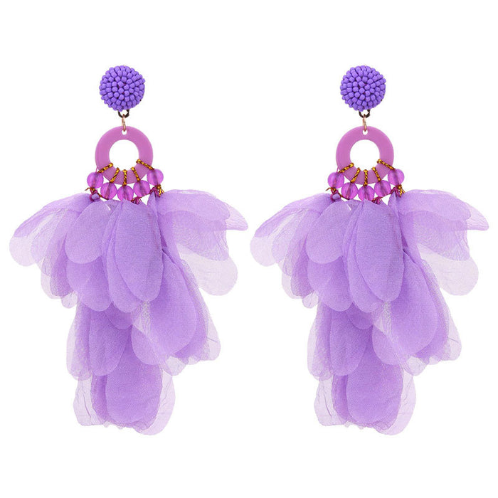 Wholesale Handmade Fabric Floral Earrings for Women JDC-ES-Gute061