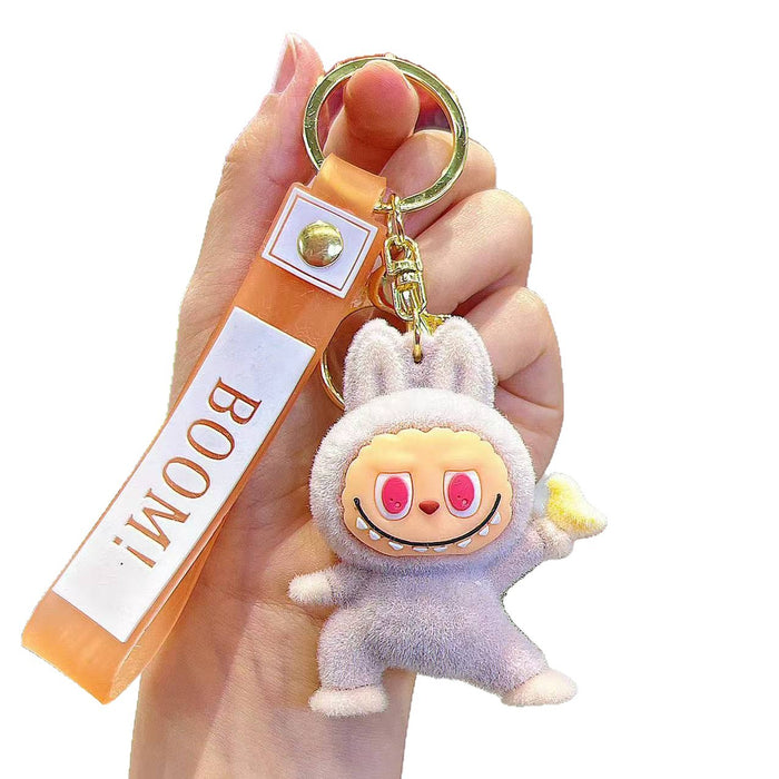 Wholesale Cute flocked plush toy keychains in various colors