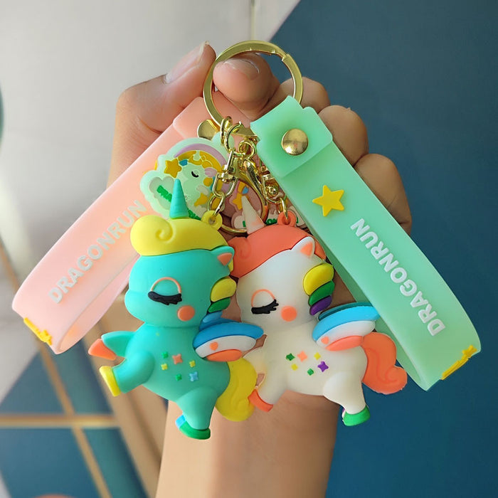 Wholesale Green Unicorn Horse Keychain Chic Boutique Resale Gift for Car Keys