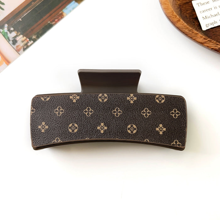 Wholesale Pu Printed Shark Clip Western Style Retro Leather Hairpin Hair Grabber Hair Accessories