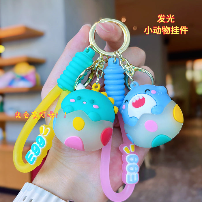 Wholesale PVC Luminous Small Animal Cartoon Doll Keychain JDC-KC-NLu010