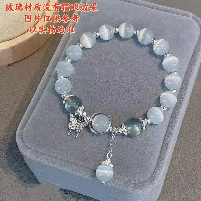 Wholesale Glass material butterfly bracelet niche design gray moonlight bracelet versatile temperament