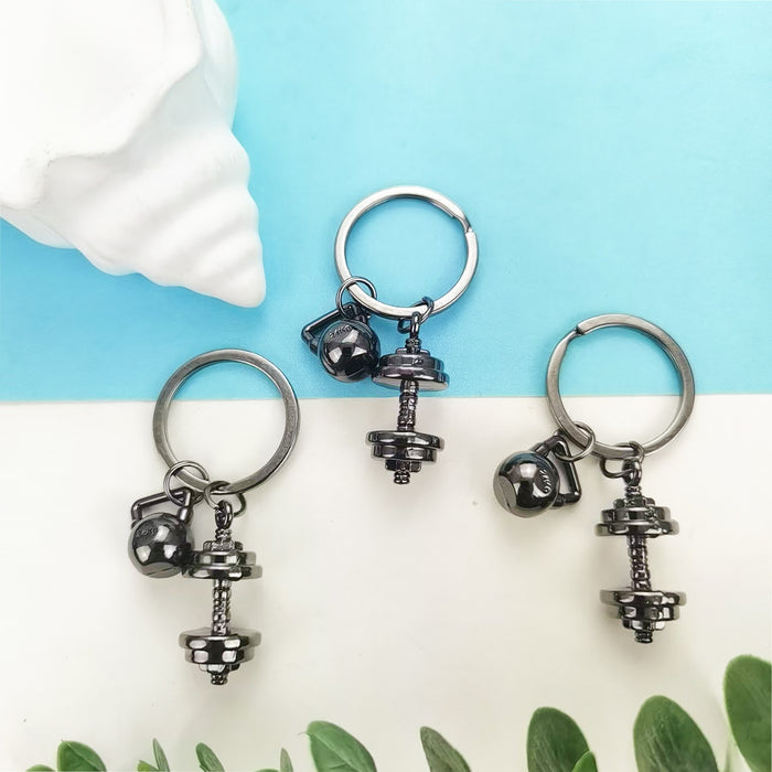 Wholesale Dumbbell Weight Pendant Metal Keychain