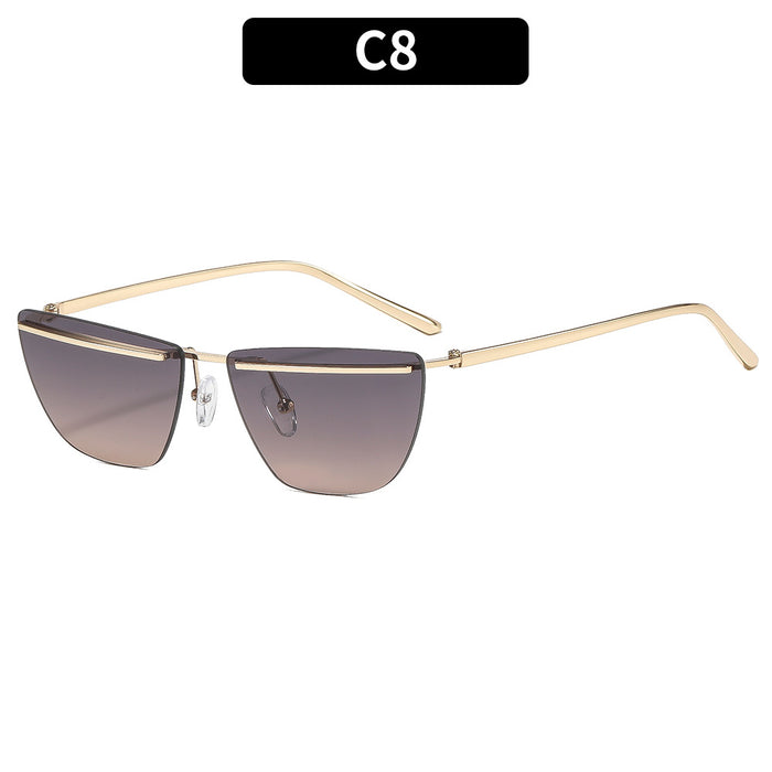 Wholesale Street Style Frameless Metal Sunglasses for Women UV400 Everyday Fashion Accessory