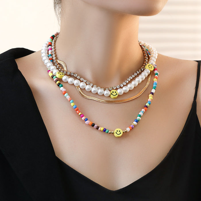 Wholesale Trendy Imitation Baroque Pearl Necklace for Women Simple Diamond Clavicle Chain