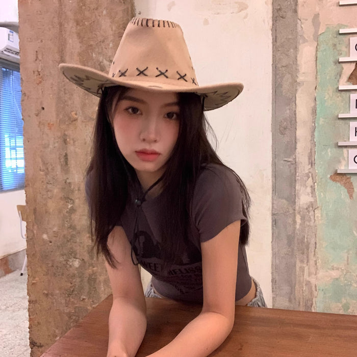 Wholesale Cowboy hat, casual sun shading hat, street retro hat, sun shading hat, traveling