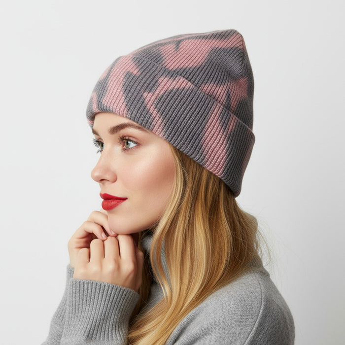 Wholesale Unisex tie-dye knitted beanie hat for winter