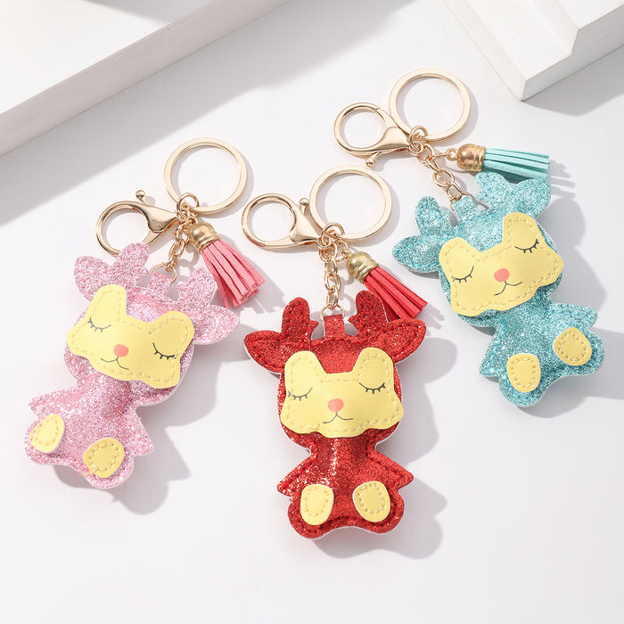 Wholesale Sequin Deer Keychain JDC-KC-RongRui031