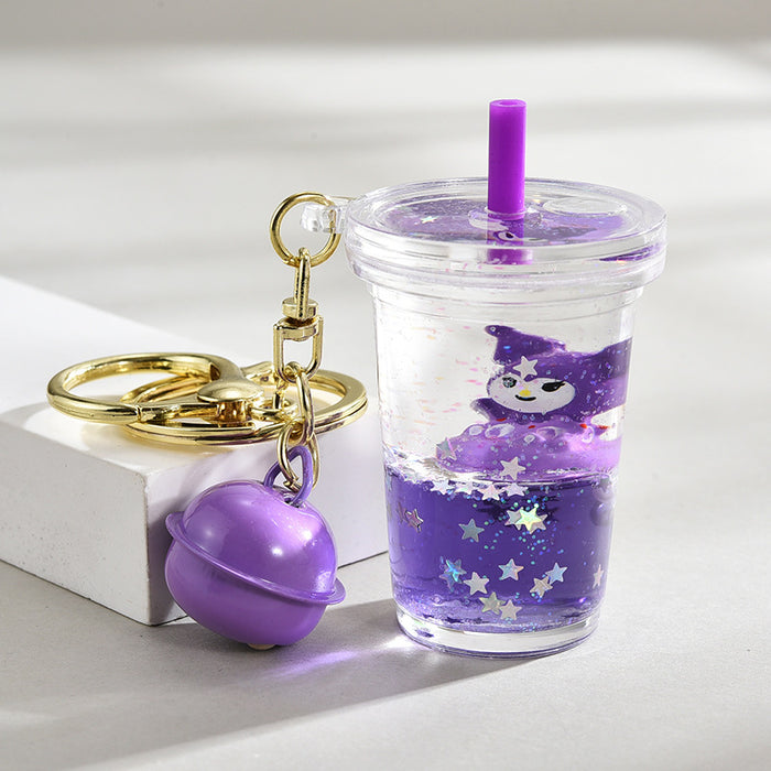 Wholesale Cute Acrylic Liquid Glitter Bottle Keychain