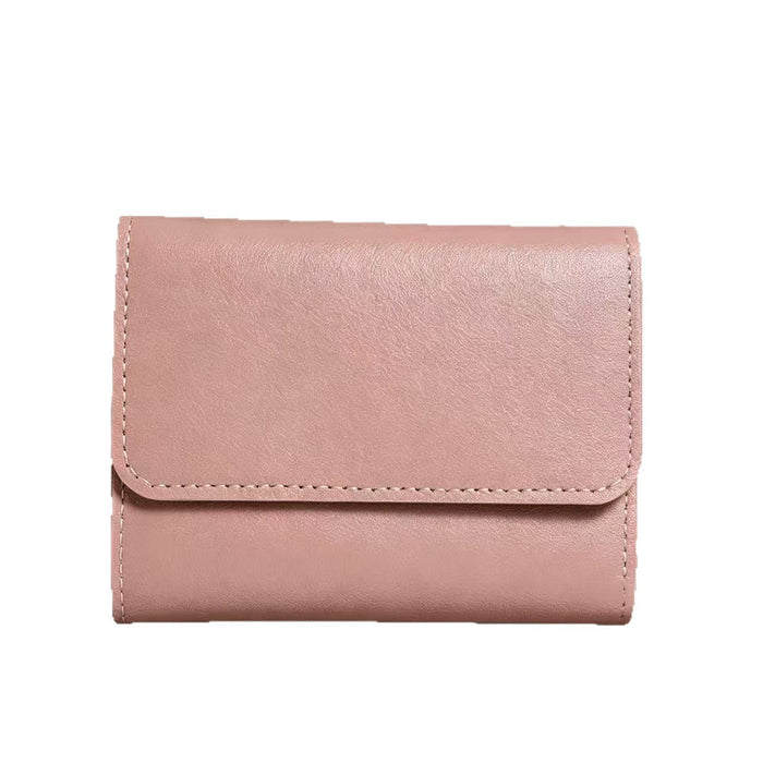 Wholesale Modern Ultra Thin PU Wallet for Women Short Tri Fold Card Holder Coin Purse