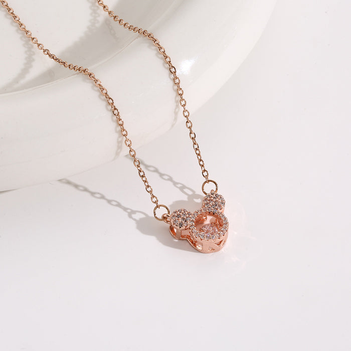 Wholesale female cartoon pendant titanium steel choker necklace jewelry
