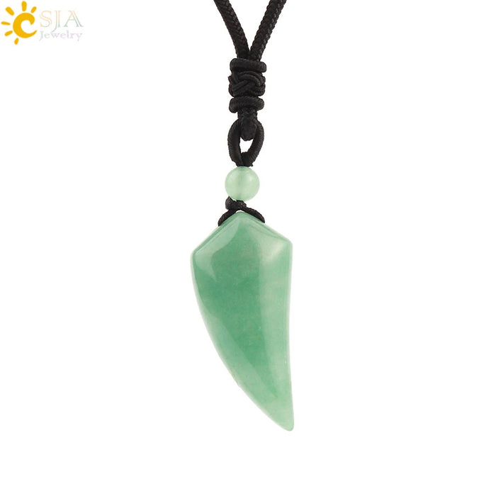 Wholesale Amethyst Crystal Wolf Tooth Pendant Necklace Minimalist Ancient Style Everyday Jewelry Accessory