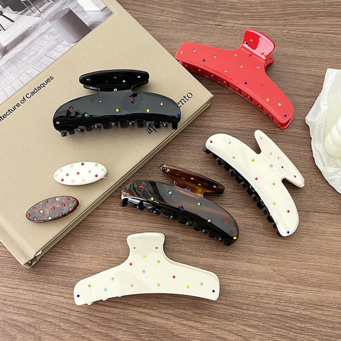 Wholesale Sweet Vintage Polka Dot Acetate Hair Claw Clip Large Updo Shark Clip