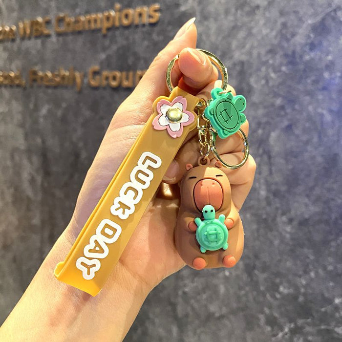 Wholesale Stylish Cartoon Capybara Keychain Car Key Accessory PVC Resale Gift MOQ≥2