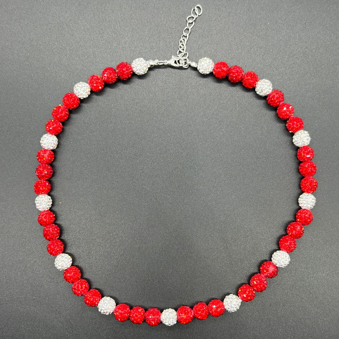 Wholesale Baseball necklace hip hop colorful diamond ball jewelry necklace