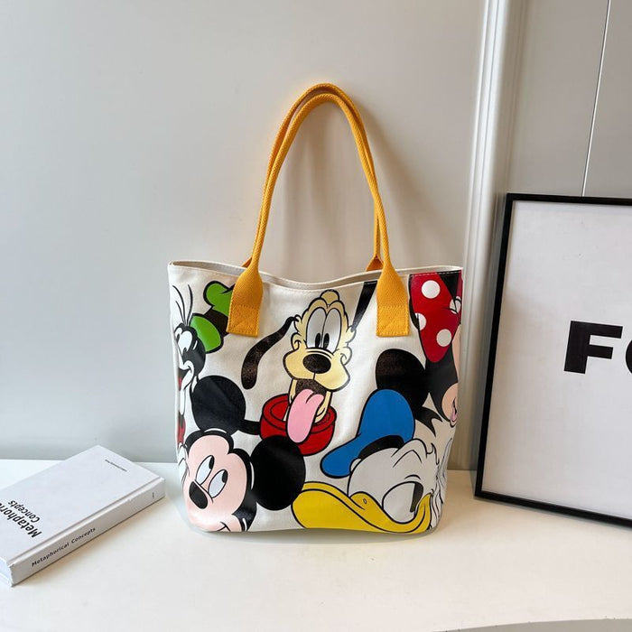 Wholesale Cartoon Large Capacity Canvas Shoulder Bag Women's Casual All-match Tote Bag Student School Bag