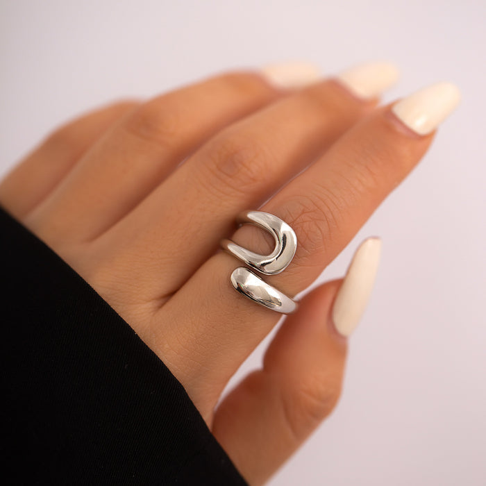 Wholesale Jewelry, simple metal ring, personalized geometric opening