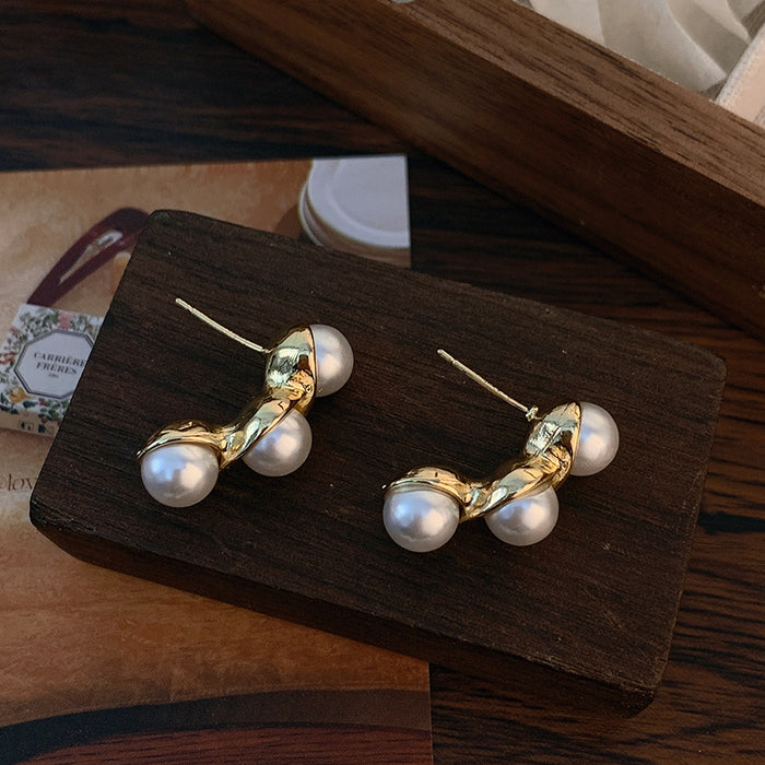 Wholesale  Silver Needle Pearl Earrings JDC-ES-AiShan004