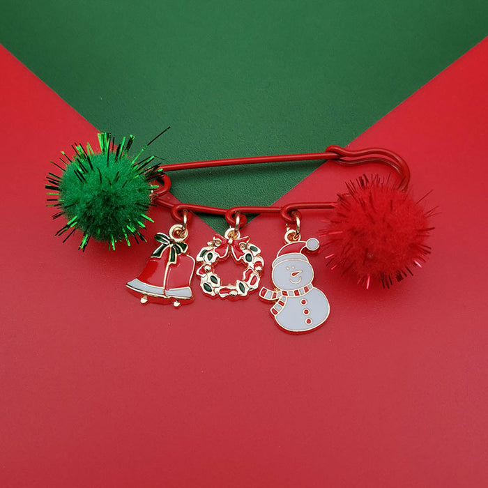 Wholesale Christmas brooch  snowflake elk bell Christmas tree pin gift