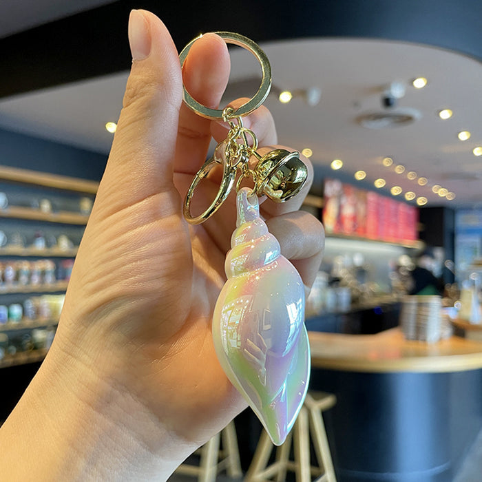 Wholesale Electroplated Colorful Conch Keychain Acrylic Conch Pendant
