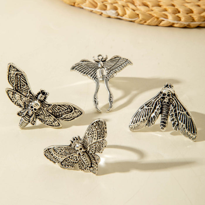 Wholesale Gothic Insect Skull Ring Set Alloy Electroplated Fashion Accessory MOQ≥200