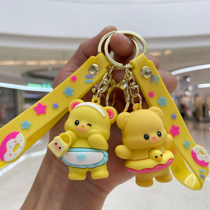 Wholesale Keychain cartoon teddy bear pendant backpack bag car ornament