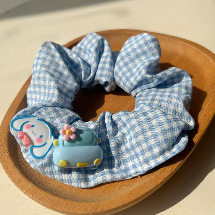 Wholesale Cute Cartoon Plaid Fabric Hair Rope (S) JDC-HS-Mangg006