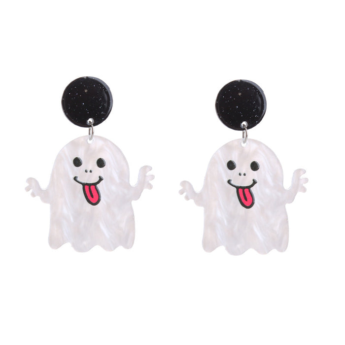 Wholesale  Pumpkin Cat Skull Funny Earrings Alternative Acrylic Earrings