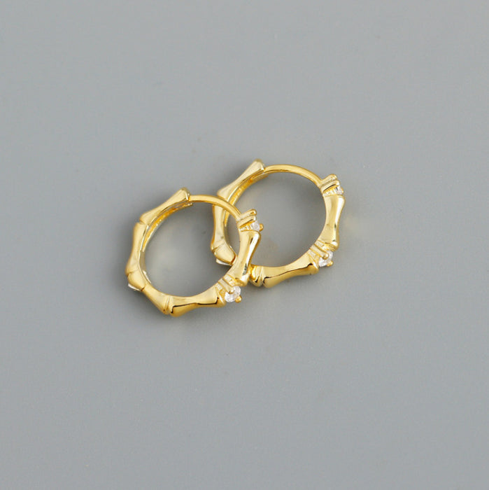 Wholesale   bamboo-shaped earrings circle earrings earrings for women