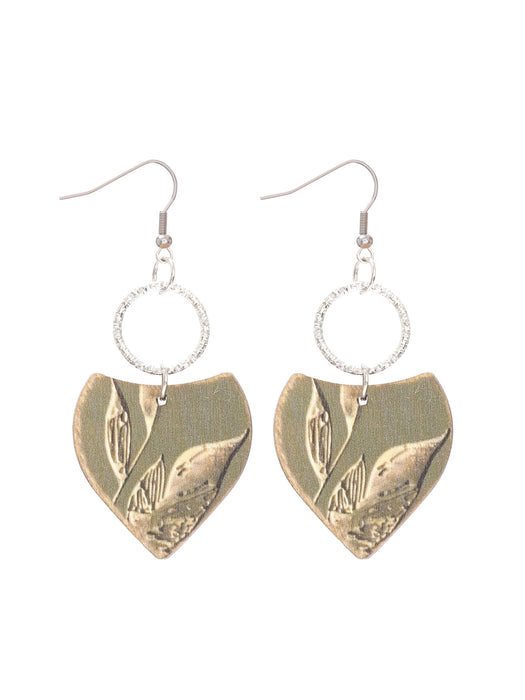 Wholesale Leaves Wooden Earrings Ring Earrings