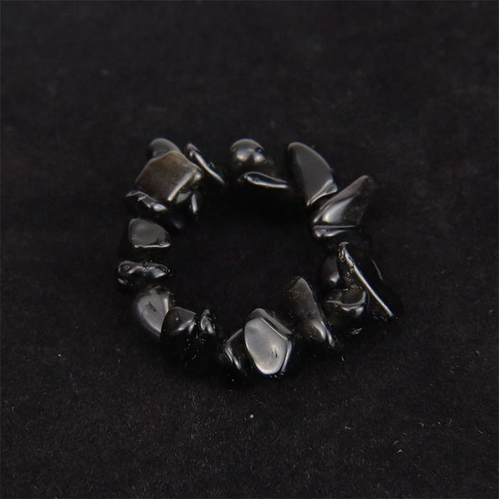 Wholesale Personalized Handmade Natural Crushed Stone Elastic Ring for Women JDC-RS-HXu002