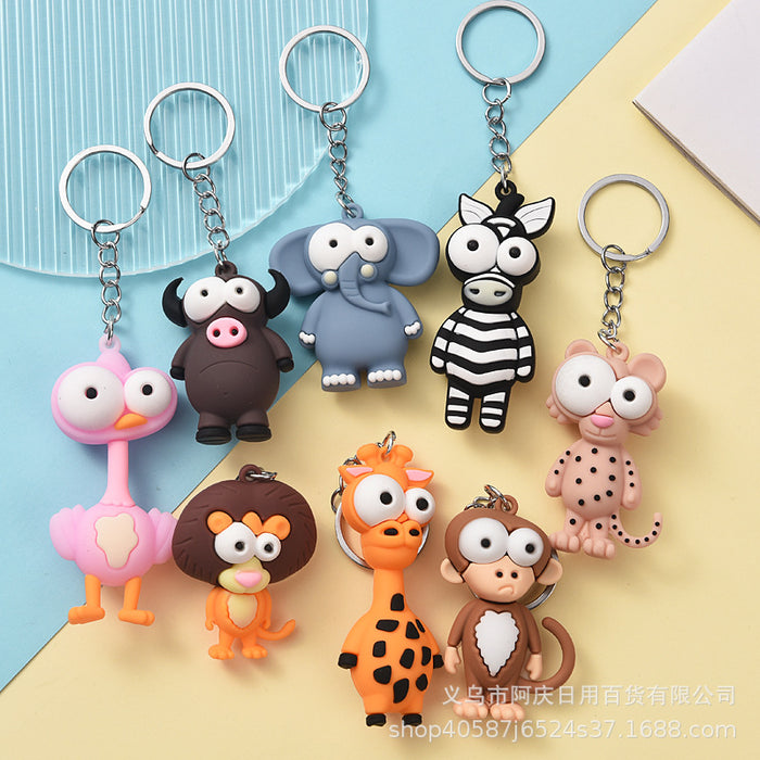 Wholesale 10PCS Cartoon Big Eye Animal Doll Keychain JDC-KC-AQing006