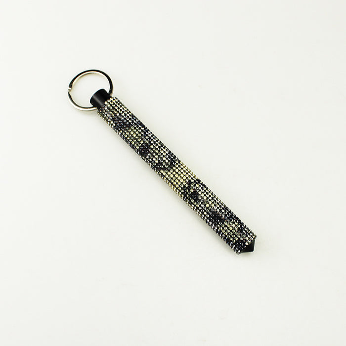 Wholesale Fashion Rhinestone Alloy Window Breaker Keychain Car Key Accessory Cyan Round Head Pendant For Gift Boutique Resale