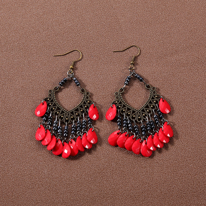 Wholesale Alloy Bohemian Ethnic Style Su Song Stone Earrings JDC-ES-Gumi007