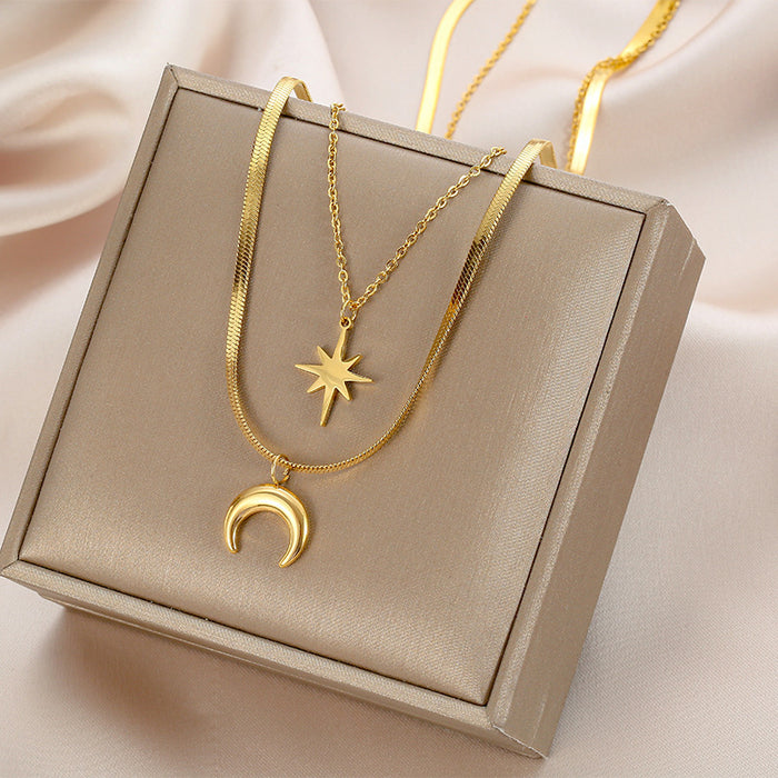 Wholesale  Titanium steel Necklace Women' s Clavicle Chain Trendy Internet Celebrity Ins Explosions