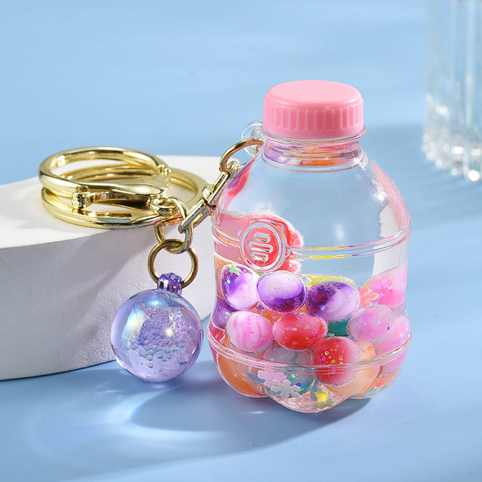 Wholesale Acrylic Oiled Color Iceberg Milk Tea Cup Keychain JDC-KC-ShuangD012