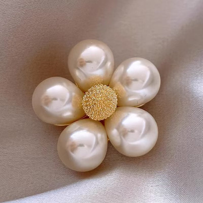 Wholesale Silver Needle Flower Pearl Earrings, Light Luxury, High Luxury, Unique Earrings