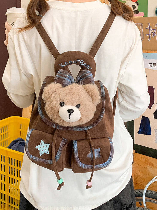 Wholesale Cute bear flap backpack with large capacity