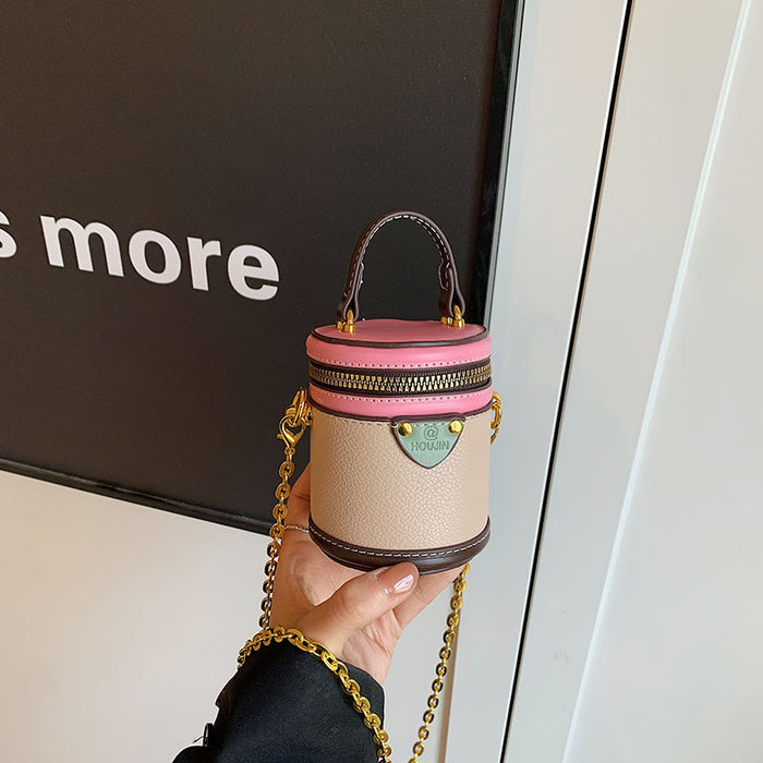 Wholesale New children's bag with contrasting colors, mini handbag, pocket money bucket bag, parent-child crossbody bag