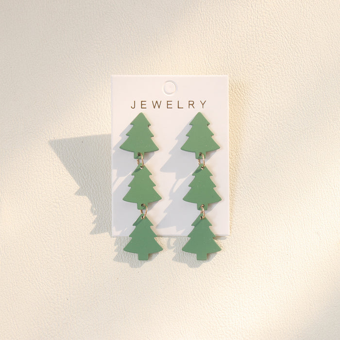 Wholesale Christmas Cane Snowflake Graffiti Acrylic Drop Earrings