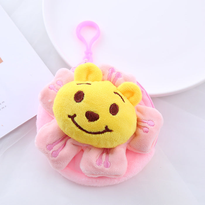 Wholesale Japanese Cartoon Sunflower Doll Coin Purse Mini Cute Keychain Headphone Bag, Backpack Hanging Accessories JDC-WT-XG010