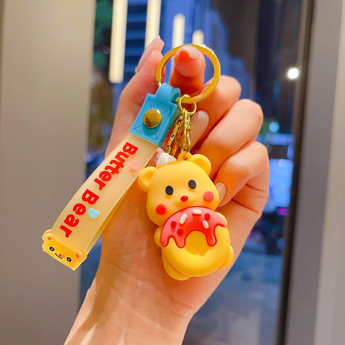 Wholesale   Bear Keychain Cute Silicone  Bear Pendant Cartoon Bag Hanging