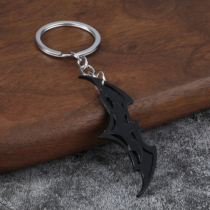 Wholesale Stylish Bat Shaped Movie Themed Keychain Zinc Alloy Black Pendant Gift Car Key Accessory  Party Favor