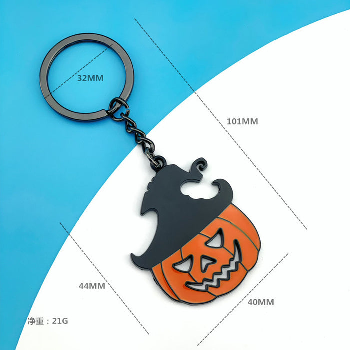 Wholesale Halloween Metal Ghost Pumpkin Keychain Boutique Resale Accessory